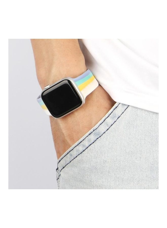 NIBEMINENT Rainbow Watchband For Apple Watch Series 7 45mm/6 & SE 5 4 44mm/3 2 1 42mm Multicolour - Image 4