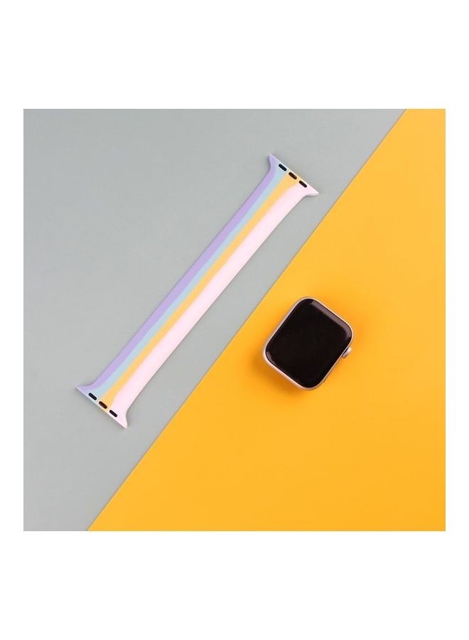 NIBEMINENT Rainbow Watchband For Apple Watch Series 7 45mm/6 & SE 5 4 44mm/3 2 1 42mm Multicolour - Image 5