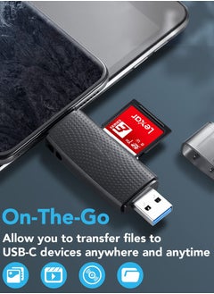 Excefore RW310 Memory Card Reader, USB 3.2 Gen 1 Up to 170MB/s Speeds 2 in 1 USB-C USB-A for SD/Micro SD/SDHC/SDXC Camera Card Reader Adapter, OTG Micro SD Card Reader for PC/Laptop/Smart Phone/Tablet  - Image 3