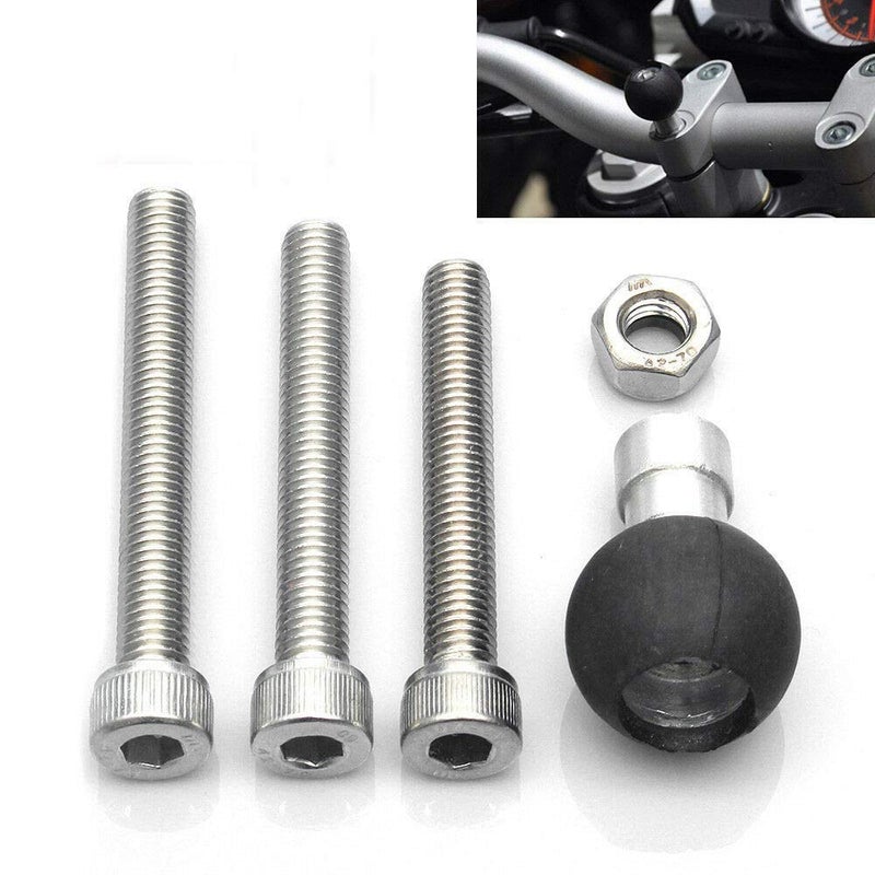 MACHSWON Motorcycle Fork Stem Ball Base Motorcycle Handlebar Clamp Ball with M8 Screws for RAM Mount - Image 1
