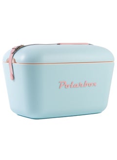 Polarbox Polarbox® 20 L Ice Box - For Outdoor Use - Portable - For Drinks And Food - Storage Box - Pop - Sky Blue/Baby Rose Cooler with Baby Rose Leather Strap  - Image 1