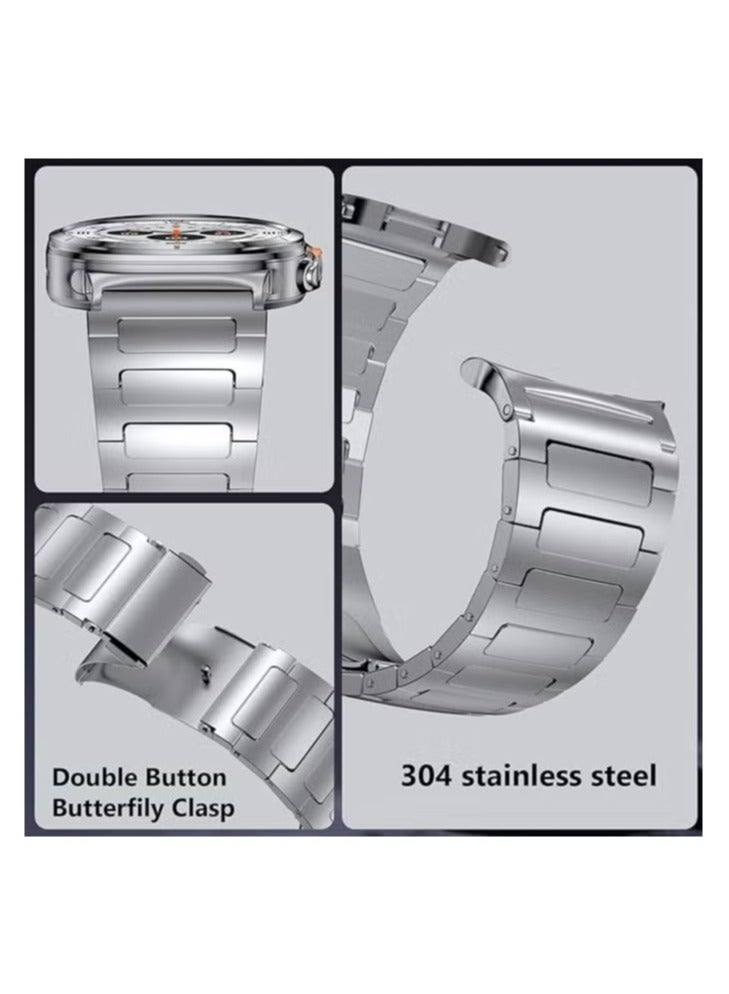 TIGER Stainless Steel Band Compatible with Galaxy Watch Ultra 47mm (2024) || No Gap Business Metal Replacement Strap for Samsung Galaxy Watch 7 Ultra 47mm – Premium Adjustable Wristband for Men – Durable & Stylish Silver - Image 4