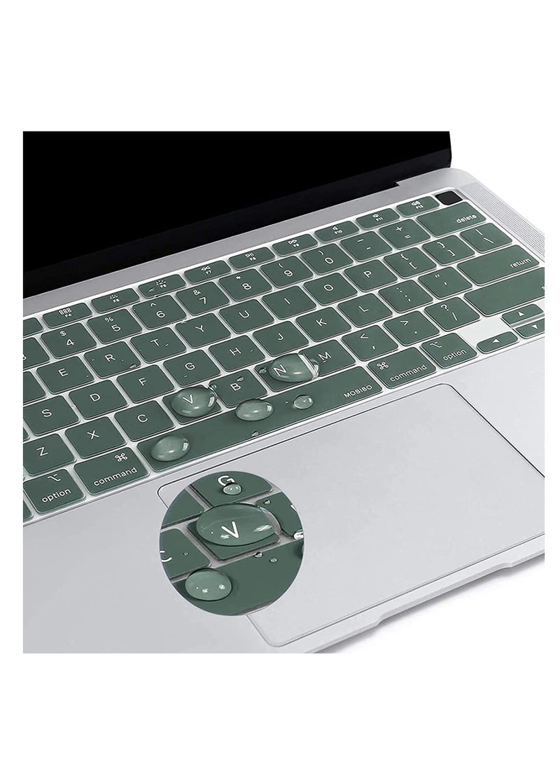 Generic - Silicone Keyboard Skin Cover Compatible with MacBook Air 15 M2/M3/M4 Chip A2941/A3114/A3241, Compatible with MacBook Air 13.6 M2/M3/M4 A2681/A3113/A3240,Compatible with MacBook Pro 14/16 M4 M3 M2 M1 A3112 A3401 A2992 A2918 A2779 A2442 A3185 A3403 A3186  A2991 A2780 A2485, Green - Image 1