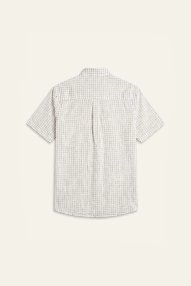 ديفاكتو Regular Fit Polo Collar Striped Cotton Short Sleeve Shirt