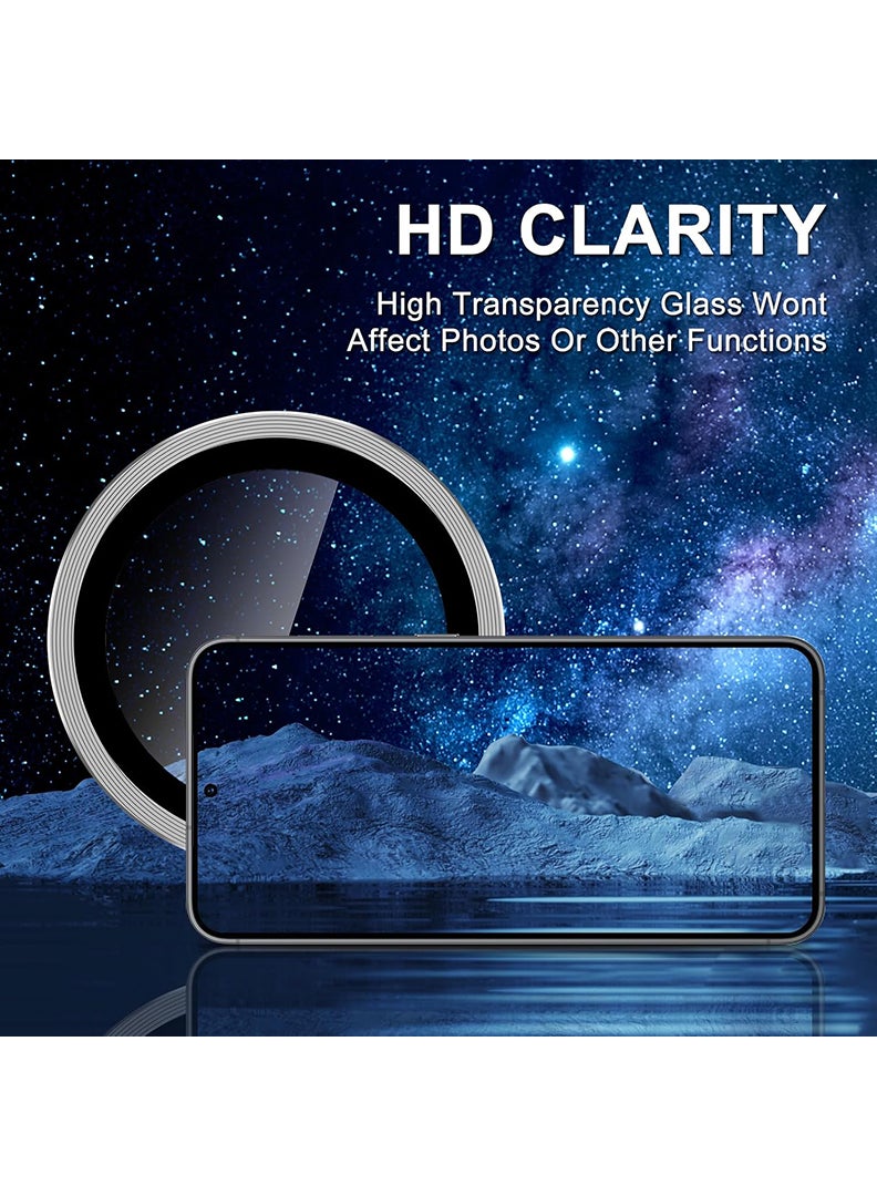 Theodor Samsung Galaxy S25 3 Pcs Camera Lens Protector With 9H Tempered HD Glass Camera Cover Anti Scratch Aluminum Alloy Camera Ring, Gray - Image 4
