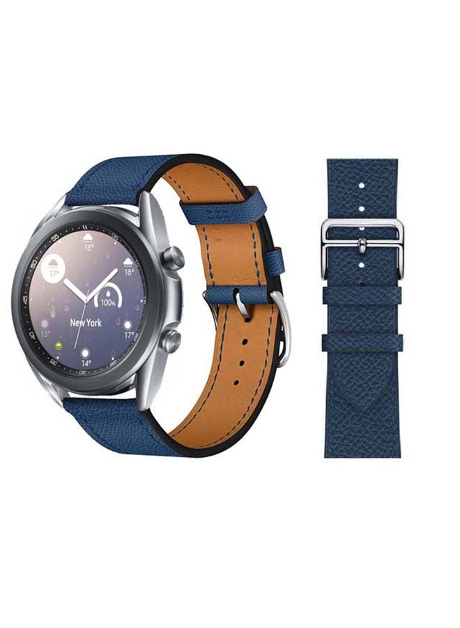 بيرفيي سوار بديل من الجلد الطبيعي لساعة سامسونج جالاكسي 3 مقاس 41 مم أزرق ملكي - Image 1