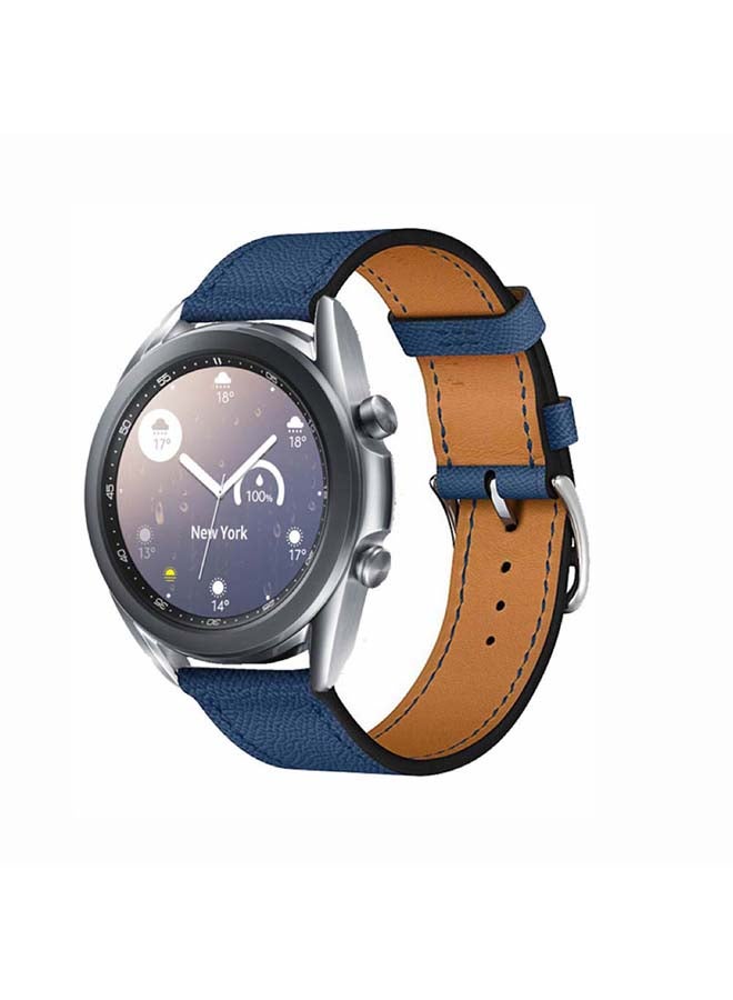 بيرفيي سوار بديل من الجلد الطبيعي لساعة سامسونج جالاكسي 3 مقاس 41 مم أزرق ملكي - Image 2