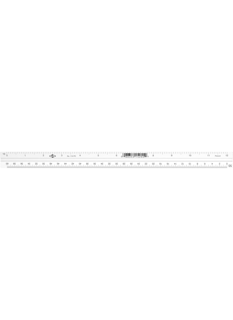 Alvin Alvin Combination Triangular Scale Metric and English Measurements White Drafting Architecture and Drawing Ruler  12 Inches  - Image 1