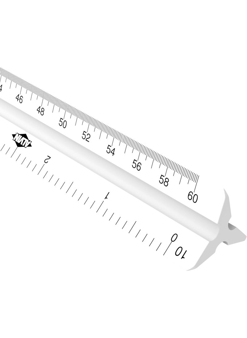 Alvin Alvin Combination Triangular Scale Metric and English Measurements White Drafting Architecture and Drawing Ruler  12 Inches  - Image 2