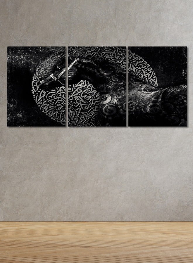 4gdran Three wooden panels with a horse design - Image 1