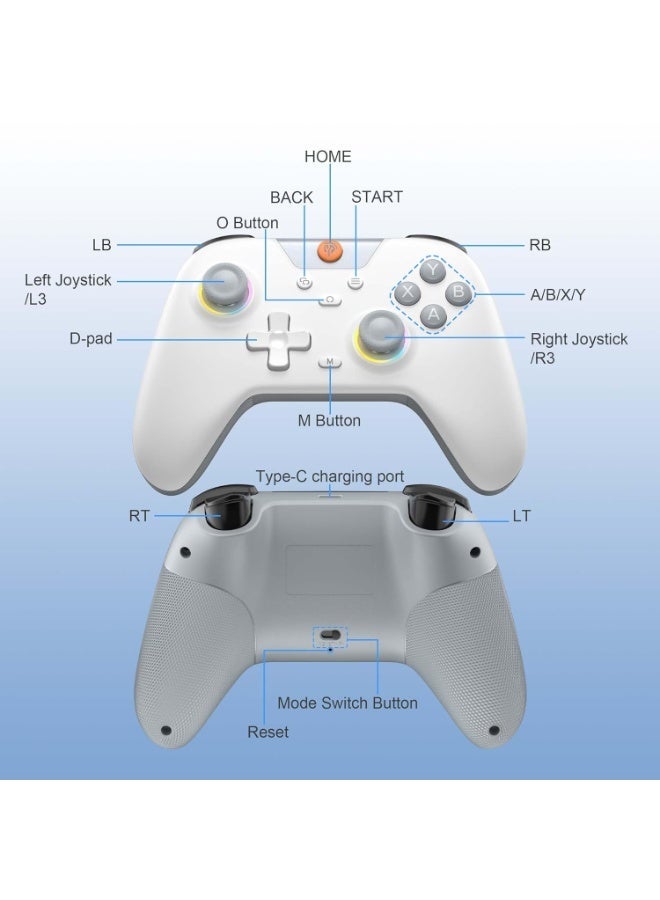EasySMX جهاز تحكم ألعاب كلاسيكي EasySMX X05 بلوتوث لجهاز الكمبيوتر/ستيم/آيفون/أندرويد/سويتش مع تأثير هول وأضواء RGB الزناد اهتزاز توربو مضاد للانجراف بطارية 750 مللي أمبير متوافق مع أسطورة الأسود: وكونغ، دعم متعدد المنصات - Image 3