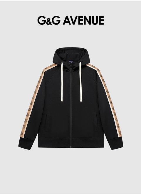Spring and autumn Unisex zippered hoodie with oversized casual round neck black thread jacket with pockets for fashion breathability sports sun protection fishing shirt ultra