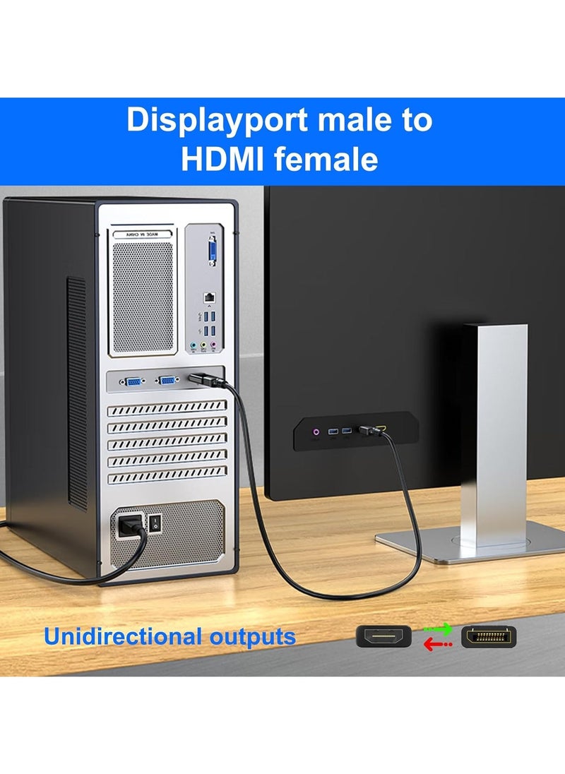 ماركة غير محددة محول 4K DisplayPort إلى HDMI، عبوتان من محول DP أحادي الاتجاه من الكمبيوتر الشخصي إلى HDMI للشاشة، محول 4K Ultra HD DP DisplayPort إلى HDMI (ذكر إلى أنثى)، متوافق مع Lenovo وDell وHP والعلامات التجارية الأخرى  - Image 5