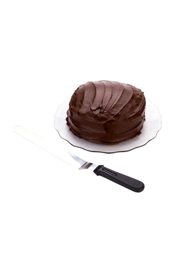 Restaurantware Met Lux 14.8 x 1.3 Inch Offset Spatula, 1 Angled Icing Spatula - Plastic Handle, Large, Black Stainless Steel Cupcake Icing Knife, For Frosting, Icing, Or Layering, For Desserts - Image 2