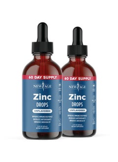 New Age Liquid Zinc Drops for Adults & Kids by NEW AGE, Zinc Sulfate for Immune Support, Vegan, Non-GMO & Gluten Free, 60 Day Supply, 2-Pack  - Image 1