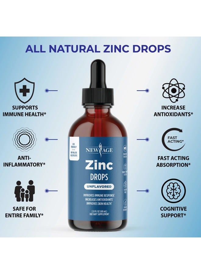 New Age Liquid Zinc Drops for Adults & Kids by NEW AGE, Zinc Sulfate for Immune Support, Vegan, Non-GMO & Gluten Free, 60 Day Supply, 2-Pack - Image 3