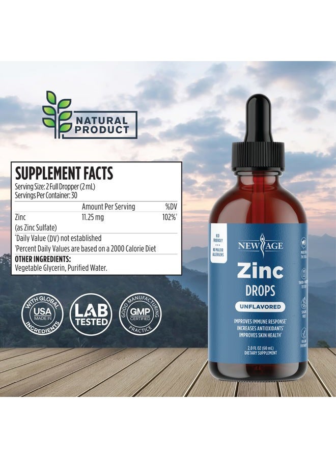 New Age Liquid Zinc Drops for Adults & Kids by NEW AGE, Zinc Sulfate for Immune Support, Vegan, Non-GMO & Gluten Free, 60 Day Supply, 2-Pack - Image 2