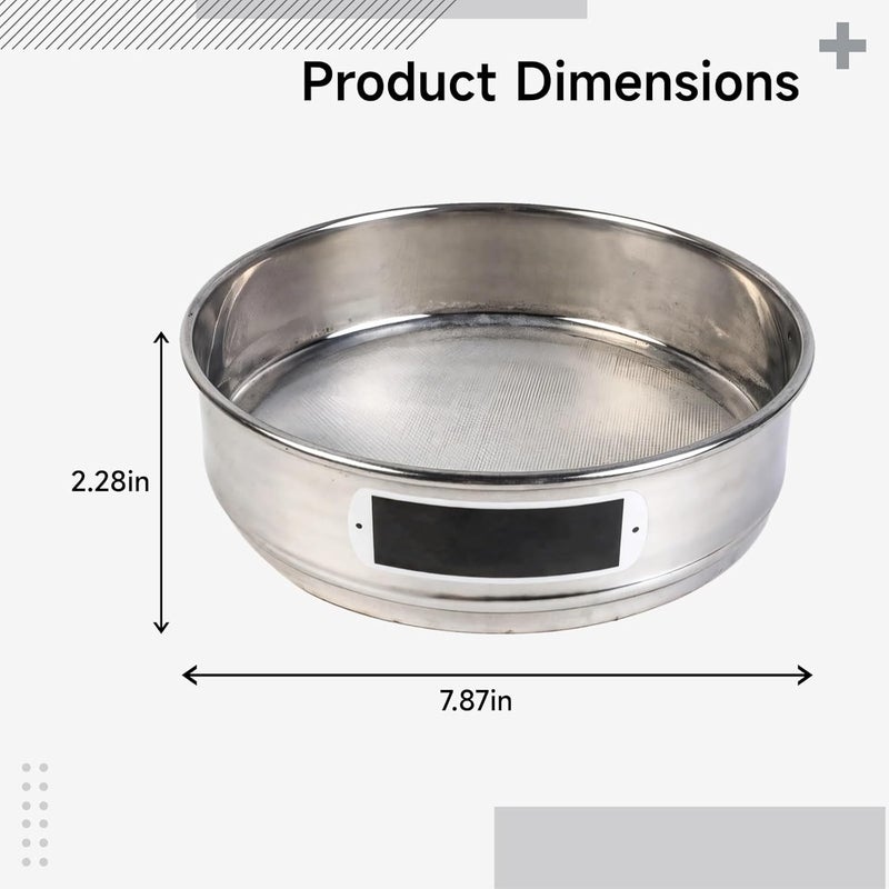 High strength upgraded material 7.8 In/20 Cm 304 Sieve, Steel Stainless 120 Mesh, Double Frame Layer, Fine Long-Lasting Mesh for Liquid, Powder, and Impurity Filtration, Laboratory Standard Testing High strength upgraded material Repeated detach compatible build Home & professional compatible Carefully selected material Budget global standard quality Market need oriented construction Flexible usage build Popular trusted craftsmanship Natural material Elegant upgraded practical design Well-engineered versatile build Connectable modular Fast warehouse picking Market diverse application fit Tiered purchase options Flexible sizing options Flat working surface Upgraded general material Diverse requirement fit Quick available purchase options Repeated use friendly design Set product combo compatible Locally packed stock Fixed & portable compatible - Image 4