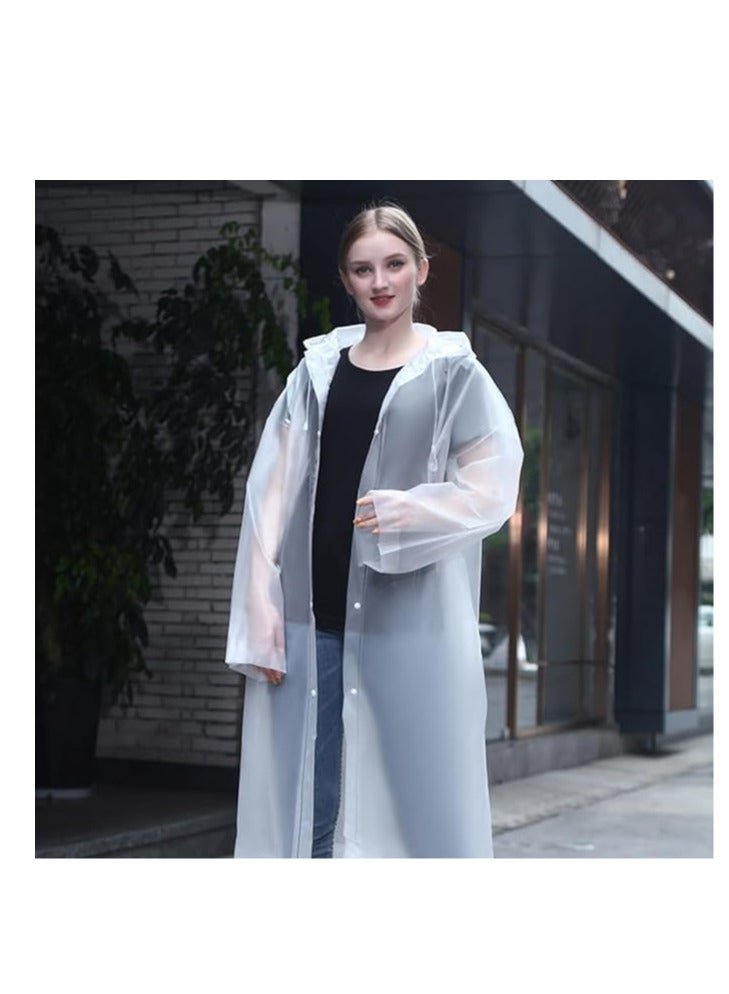 ECVV معطف مطر ECVV بونشو للرجال والنساء، جاكيت مطر EVA مقاوم للماء خفيف الوزن مع أغطية للرأس وأكمام، معدات مطر قابلة لإعادة الاستخدام للسفر - مقاس واحد - Image 3