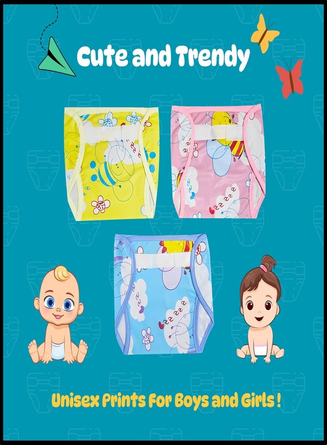 Hooper Baby & Toddler Diaper Covers for 0-3 Years | Washabale, Reusable, Waterproof & Adjustable Nappy Cover | Ultra Soft, and Thin | Unisex Designs, Pack of 3 (Size XL) - Image 2