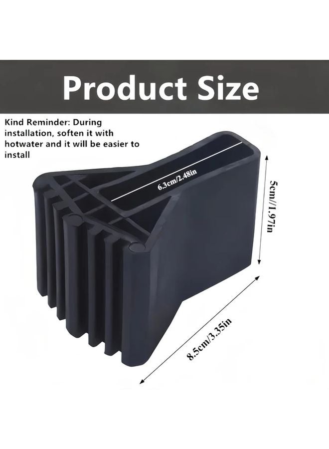 4Pcs Black Ladder Foot Covers Non Slip Vinyl Rubber Backing Heat Resistant Safety Protection - Image 2