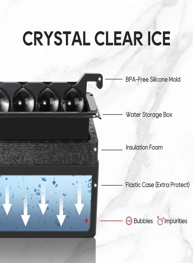 Mooues قالب صنع كرات الثلج الشفاف من موويز، قالب 8 مكعبات ثلج كبيرة للويسكي، قوالب ثلج دائرية من السيليكون بحجم 2 بوصة للكوكتيلات، هدايا مثالية للأب، الصديق، المدير، الرجال الذين يملكون كل شيء - Image 4