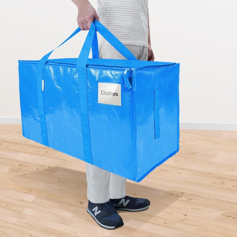 TICONN 8 Pack Extra Large Moving Bags Heavy Duty with Zippers & Carrying Handles, Durable Storage Bags Moving Boxes for Closet Organizers and Storage (8 Pack, Sky Blue) - Image 2