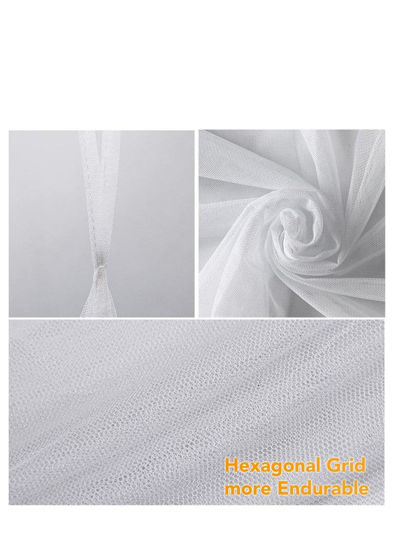 SYOSI 4 Corner Post Bed Canopy, Elegant Curtain Net for Full/Queen/King Size Bed (White) - Image 4