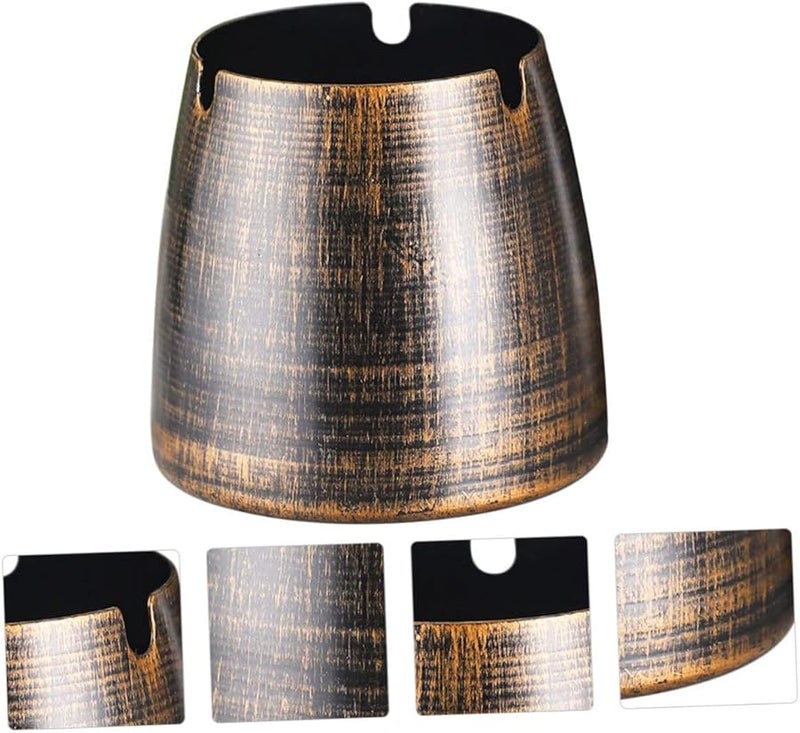 Retro Metal Ashtray With Lid For Home Bar Office Decorative Ash Container - Image 4