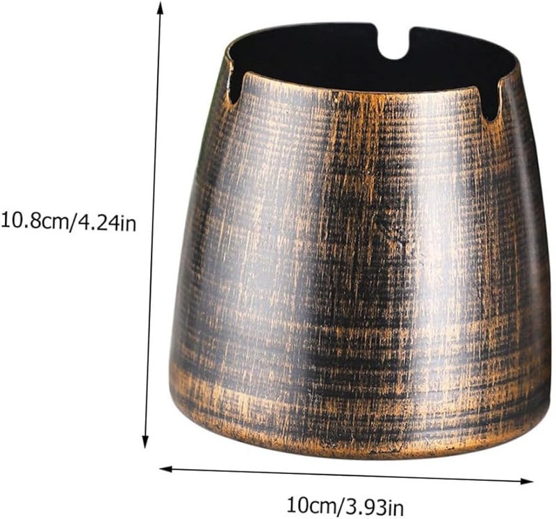 Retro Metal Ashtray With Lid For Home Bar Office Decorative Ash Container - Image 3