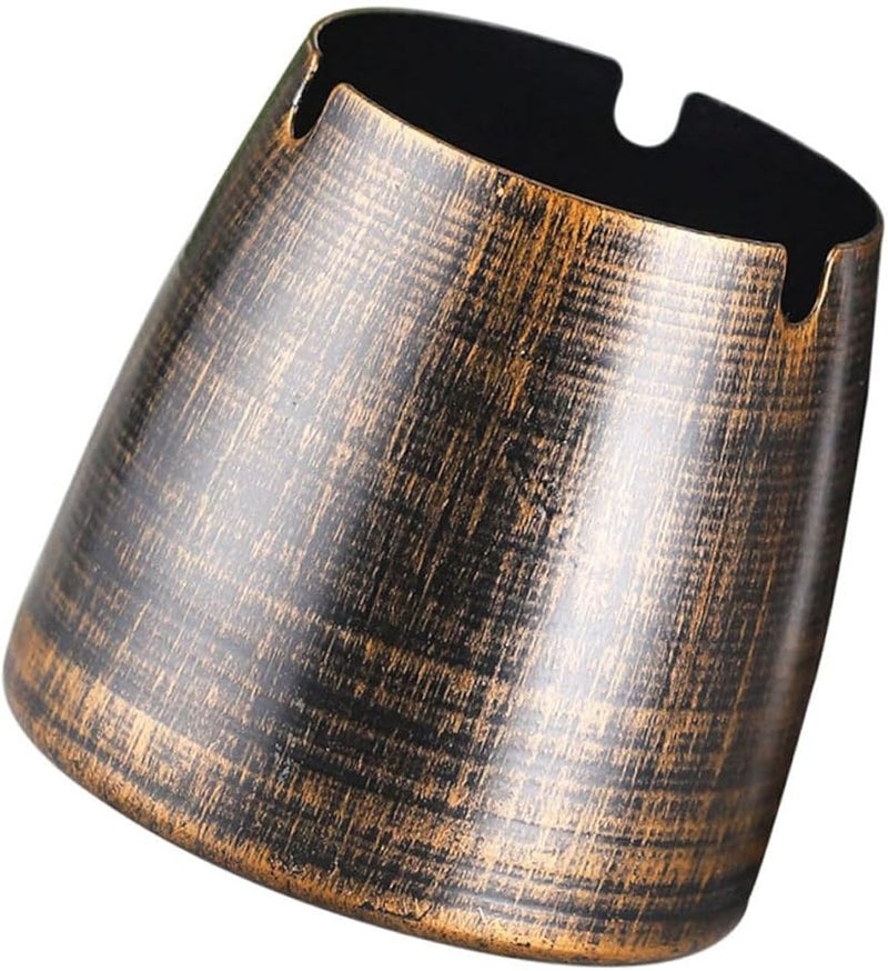 Retro Metal Ashtray With Lid For Home Bar Office Decorative Ash Container - Image 1