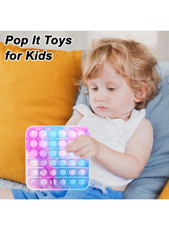فنبلاست لعبة FunBlast Pop It Fidget Toy - لعبة تخفيف التوتر من السيليكون لذوي الاحتياجات الخاصة المصابين بالتوحد، لعبة حسية بالضغط (قد يختلف اللون) - Image 2