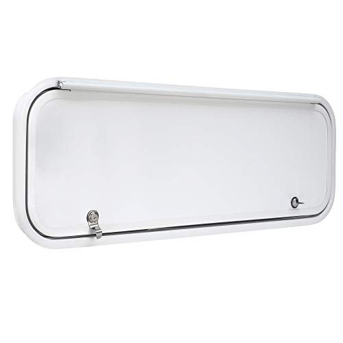 RecPro RV Baggage Door | Rounded Corners | Camper | Compartment Door | White Fiberglass (36" W x 12" H) | Made in America - Image 1