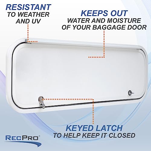 RecPro RV Baggage Door | Rounded Corners | Camper | Compartment Door | White Fiberglass (36" W x 12" H) | Made in America - Image 5