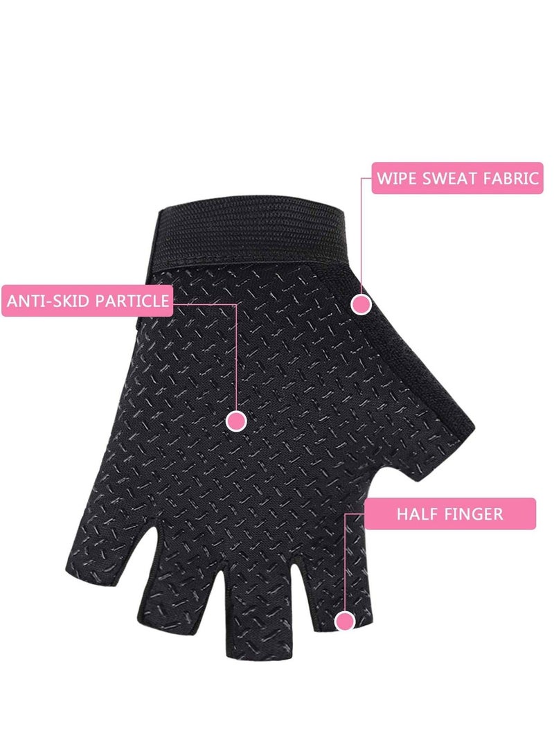 Excefore Kids Fingerless Cycling Gloves Children Half Finger Sport Gloves Breathable Non-Slip Shock-Absorbing Child Riding Bike Gloves for Girl Boy Fishing Roller Skating Hunting Climbing (Pink) - Image 4
