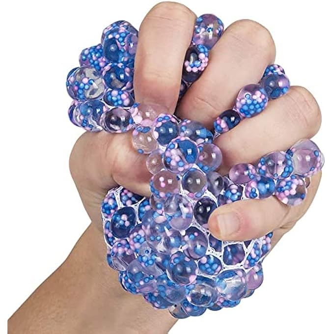 Mozlly Multi-Colored Mesh Balls Squeezy Bead Soft & Gooey Stress, Anxiety, Tension Reliever Hand Muscle Therapy Bouncy Squishy Stress ball Sensory Toy Party Favor Game - Image 1