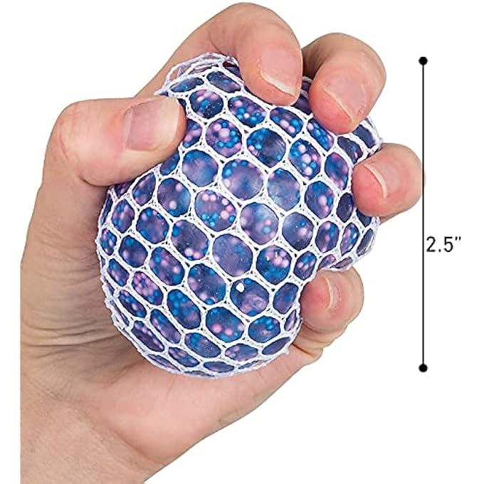 Mozlly Multi-Colored Mesh Balls Squeezy Bead Soft & Gooey Stress, Anxiety, Tension Reliever Hand Muscle Therapy Bouncy Squishy Stress ball Sensory Toy Party Favor Game - Image 2