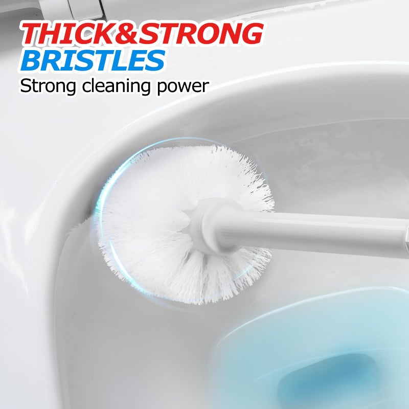 FORASTO 2 in 1 Toilet Plunger and Brush Set,Extended Handle Plunger,Toilet Bowl Brush Plunger Set,Bathroom Cleaning Tools,Cleaning Brush,Toilet Brush Plunger Combo,Cream Greyï¼ˆ21inchï¼‰ - Image 5