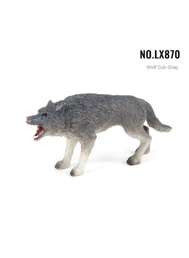 NIBEMINENT Children's Cognitive Development Educational Wild Animal Model - Male Wolf, Female Wolf, and Wolf Pup Toys