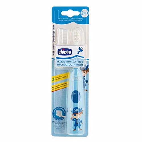 Chicco Toddler Electric Toothbrush, Blue with Replaceable Battery and Replacement Brush Head 3Y+, 1 Piece - Image 3