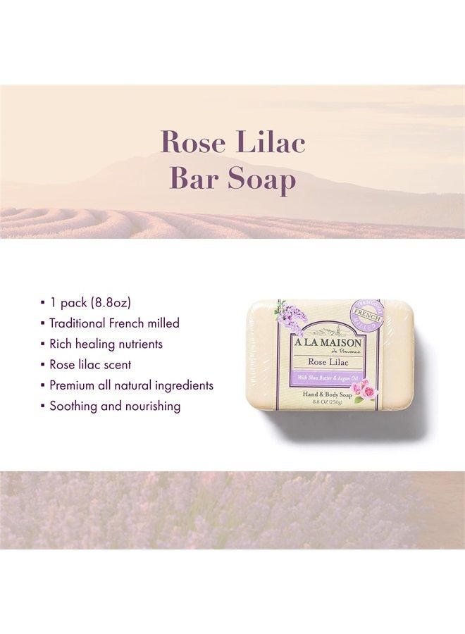 A La Maison Rose Lilac Bar Soap - Triple French Milled Natural Moisturizing Hand Soap Bar (1 Bar of Soap, 8.8 oz) - Image 2