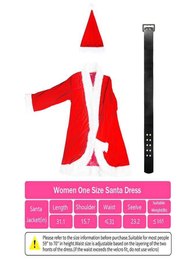 UDYR Mrs Claus Costume Women Santa Claus Suit Cosplay Costume Outfit Dress One Size with Belt and Hat - Image 4