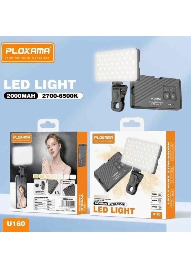 PLOKAMA U160 LED Light - 360 Degree Rotation - 3 Powerful Colors - Camera/Mobile/PC Mount/Outdoor Lamp for All Content Creators - Black - Image 2