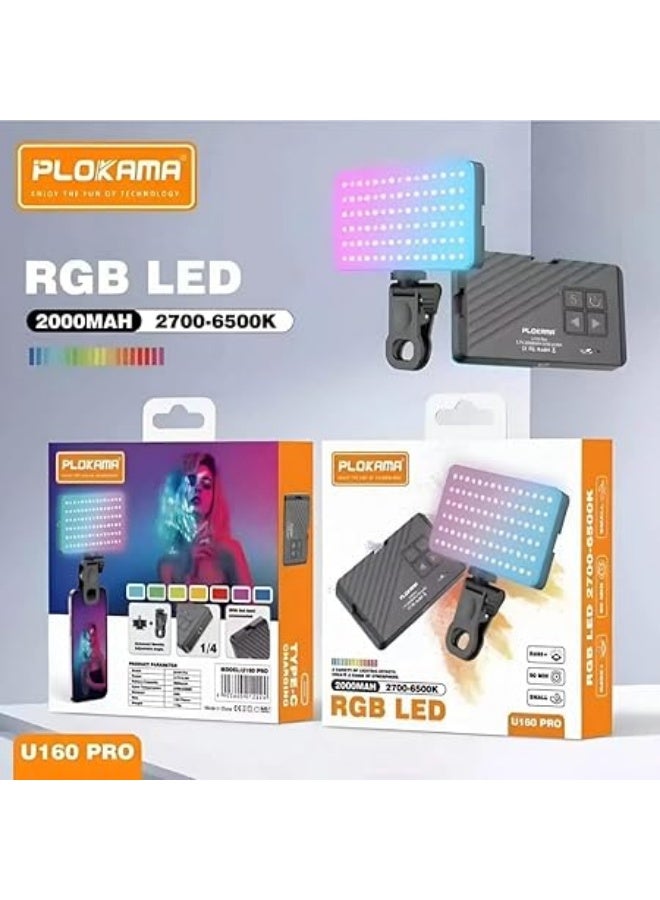 PLOKAMA U160 RPO RGP Light - 360 Degree Rotation - 3 Powerful Colors - Camera/Mobile/PC Mount/Outdoor Lamp for All Content Creators - Black - Image 5