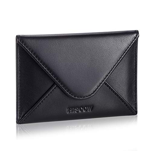 HISCOW Envelope Business Card Case with Magnet Closure - Italian Calfskin (Black) - Image 3