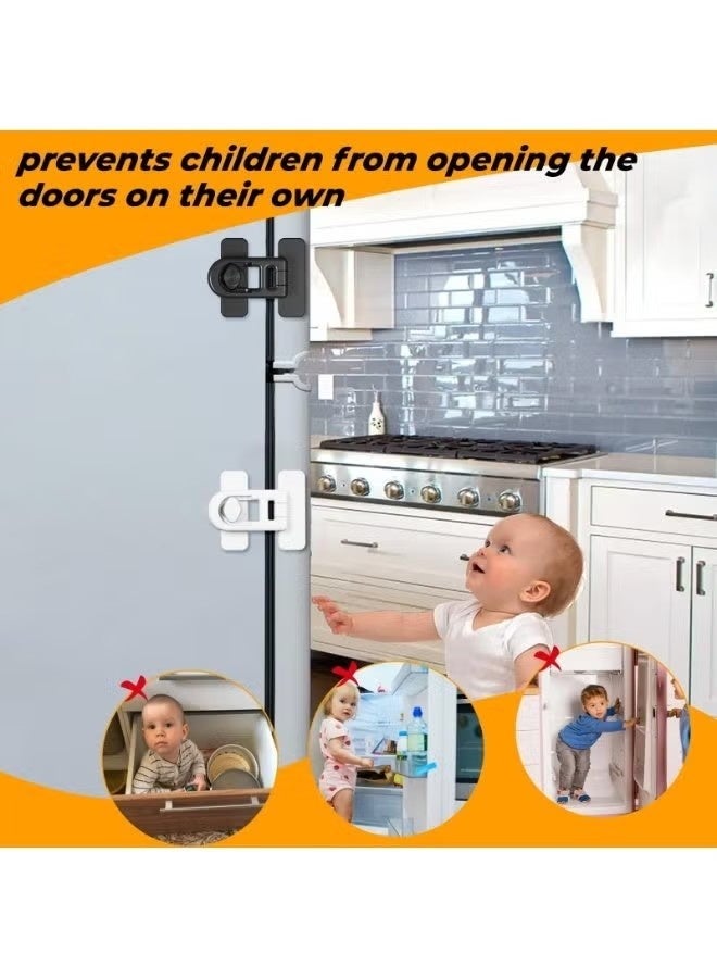 4-Pack Baby Safety Locks, Secure and Convenient Fridge Lock, Child-Safe Refrigerator Lock with Adhesive, No Tools Needed Safety Device for Babies, Pets (White) - Image 4