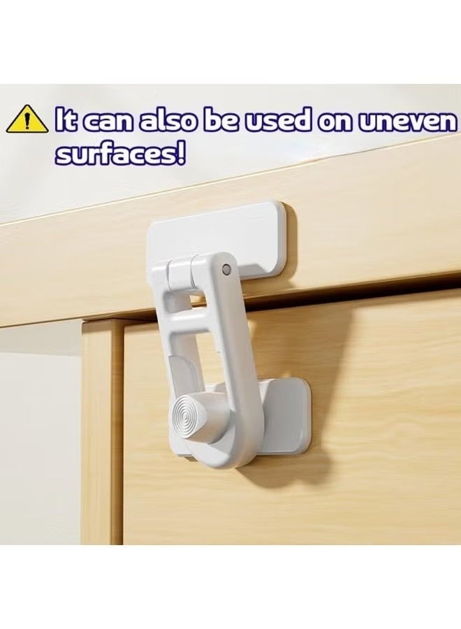 4-Pack Baby Safety Locks, Secure and Convenient Fridge Lock, Child-Safe Refrigerator Lock with Adhesive, No Tools Needed Safety Device for Babies, Pets (White) - Image 5