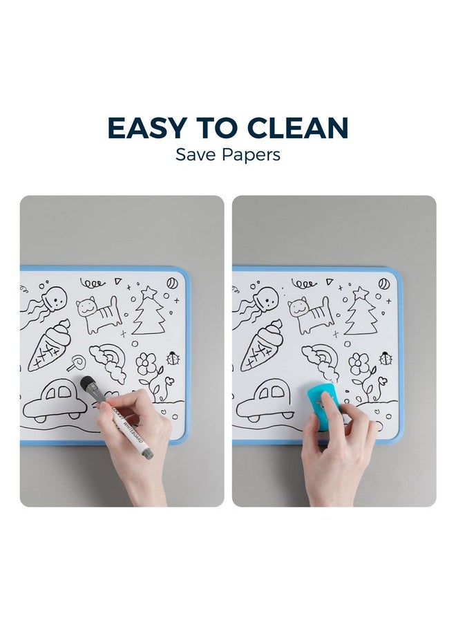 Loukin - Small Dry Erase Lapboard, 9 X 12 Inch Double Sided (Ruled/Plain), Seamless Frame Design, Mini Magnetic Whiteboard Set, Great For Kids, Classroom And School (1 Eraser&2 Markers Included) - Image 1