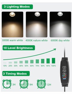SYOSI Dimmable LED Spot Lights Indoor Uplighting 3W USB Powered Floor Spot Lights Uplights Indoor Accent Light for Plants with 3 Color Lighting Modes and Auto On Off Timer Function 3h 6h 9h Black  - Image 2