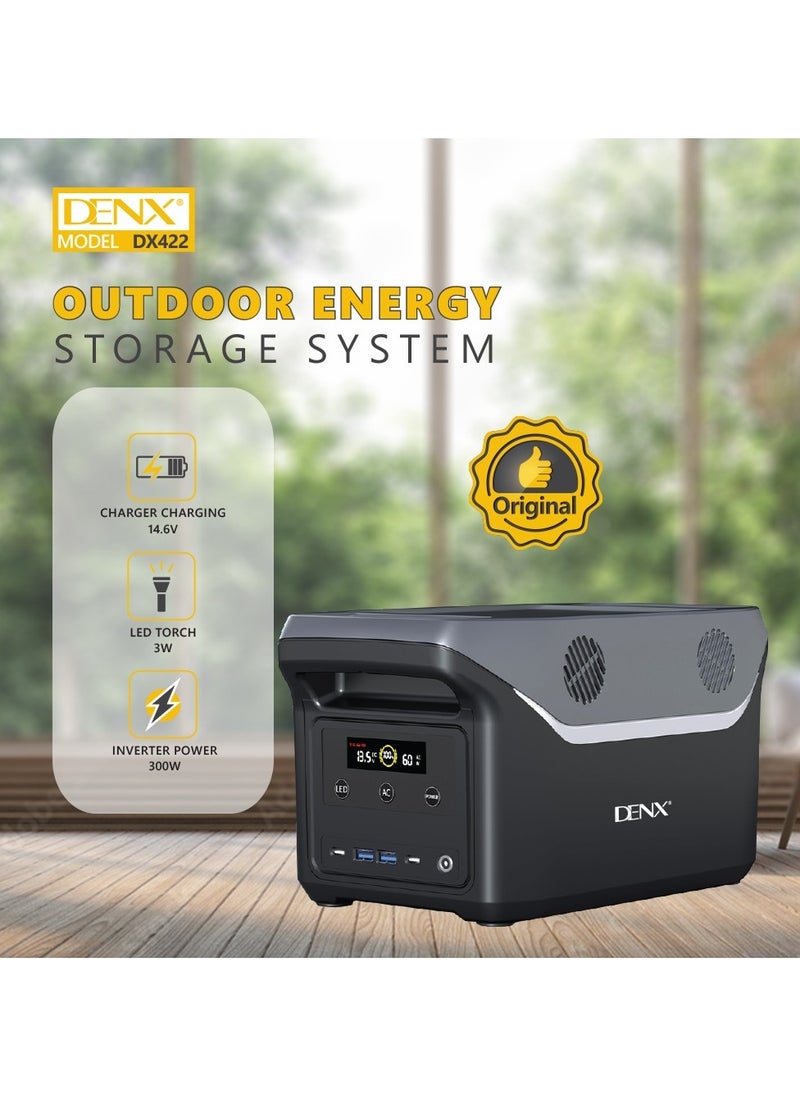 Denx - 300W Portable Power Bank for Travel, Energy Saving with Outdoor Lights, Multi-Port Fast Charging - Image 1
